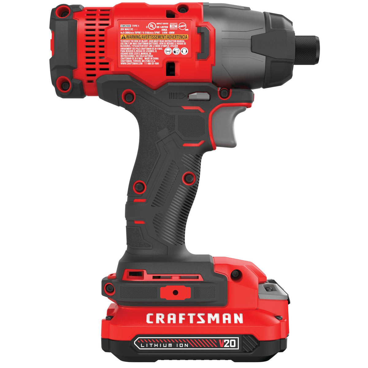 CRAFTSMAN CMCF800C1 V20 Cordless Impact Driver Kit — product view 3
