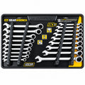 GEARWRENCH 86698-06 18-piece SAE and metric ratcheting combination wrench set in tray on white background