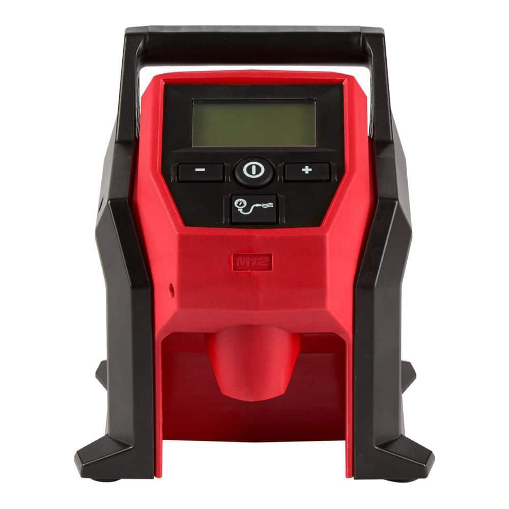 Milwaukee M12 2475-20 compact inflator tool only – front view