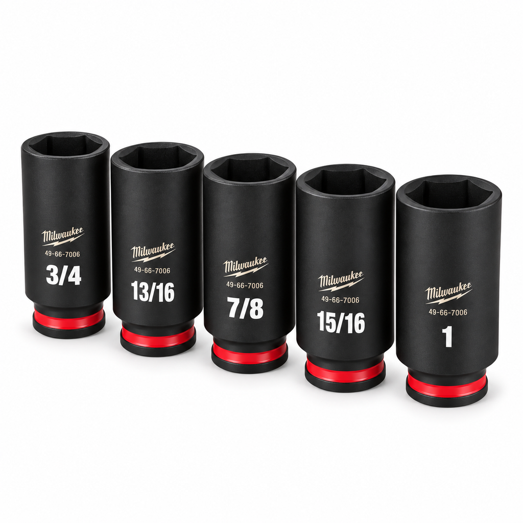 Milwaukee SHOCKWAVE SAE deep impact socket detail - edited product view
