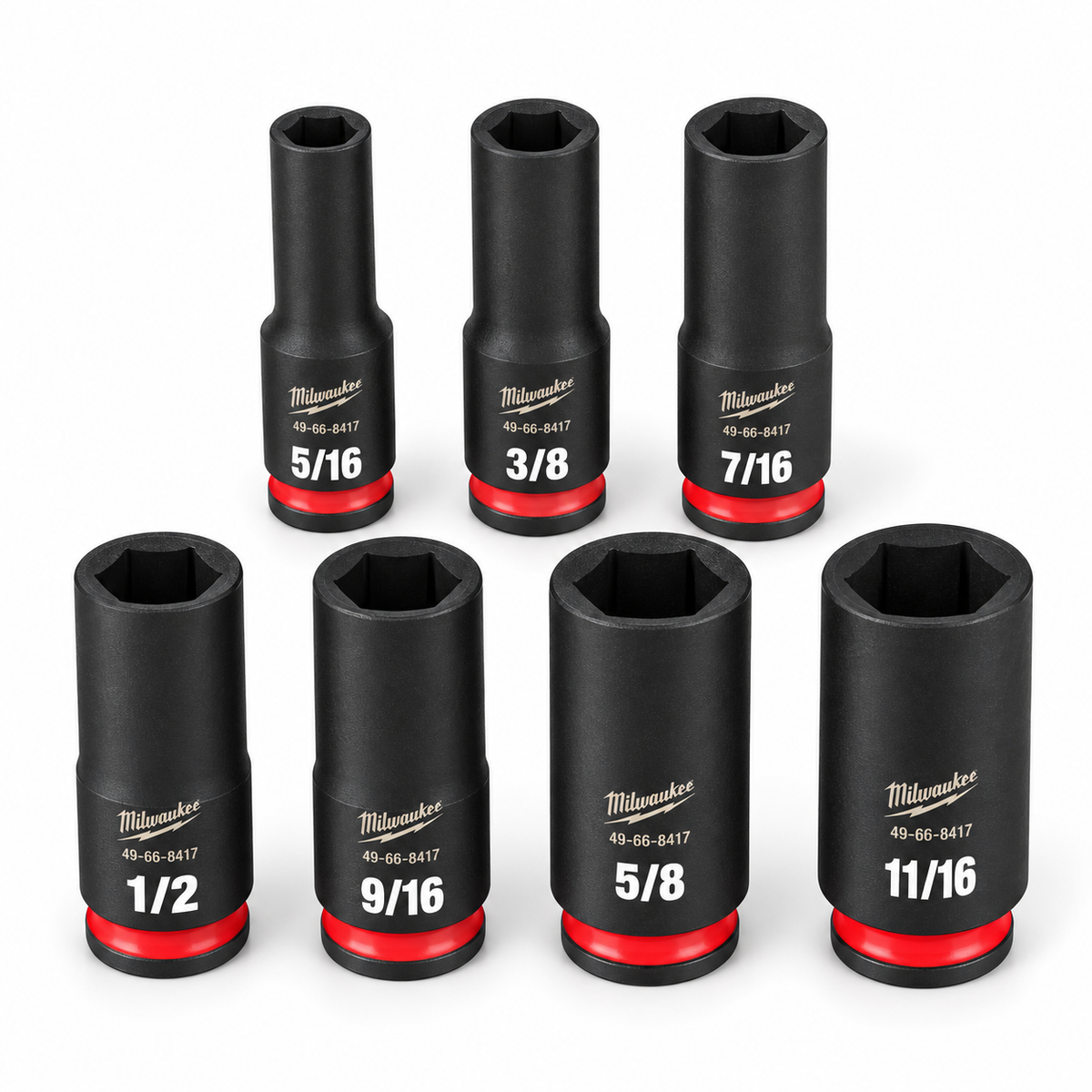 Milwaukee SHOCKWAVE SAE deep impact socket detail - edited product view