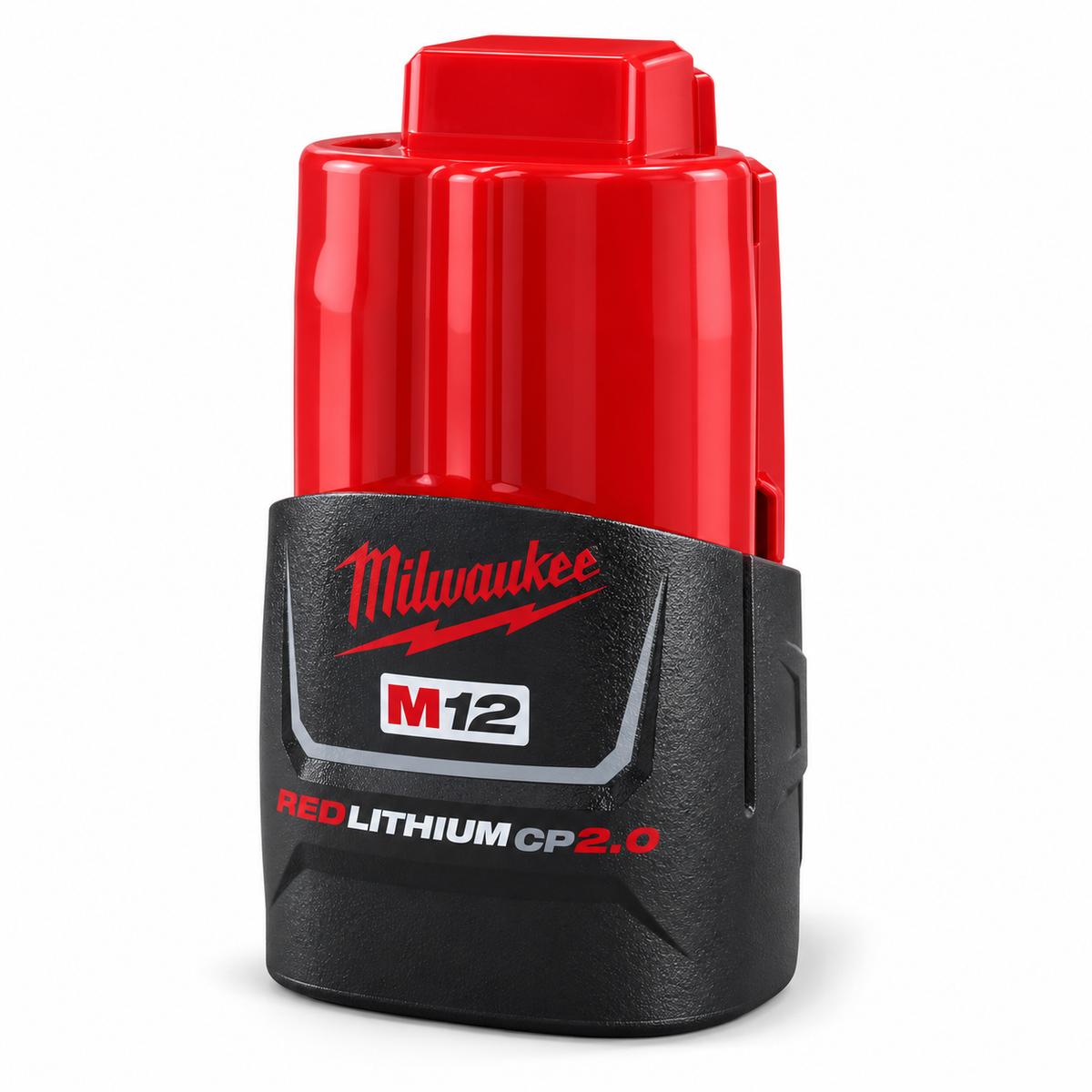 Milwaukee M12 CP2.0 battery – edited angle view