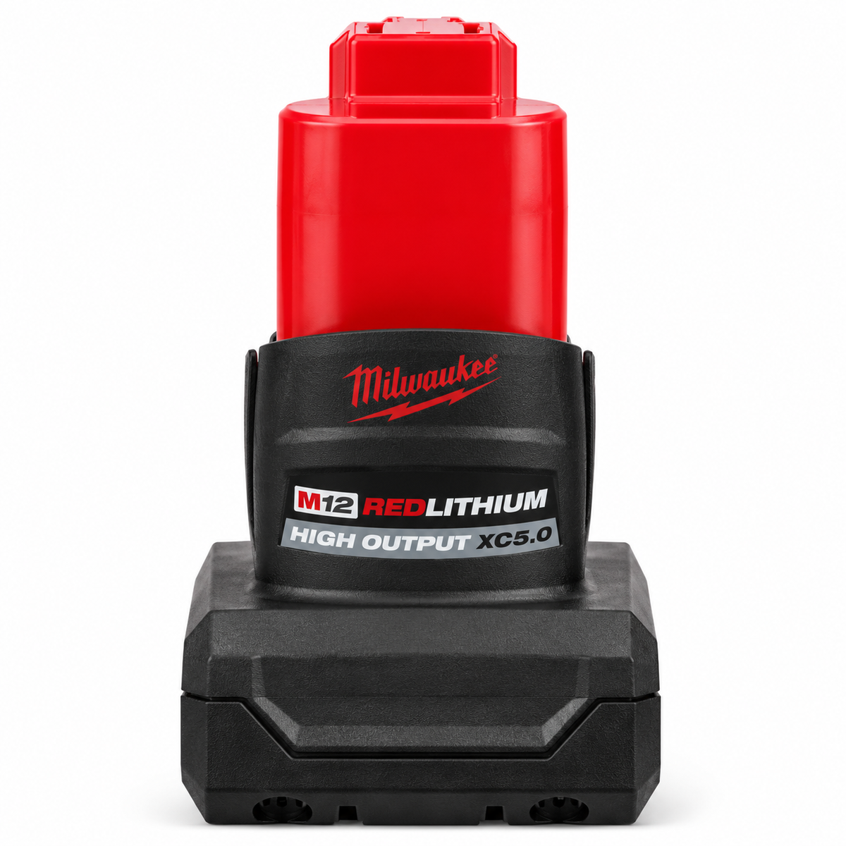 Milwaukee M12 XC5.0 battery – edited narrow end view