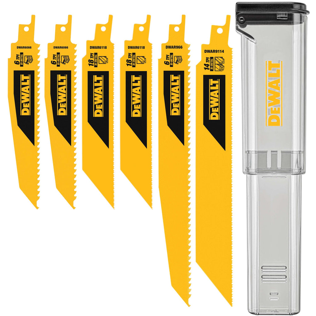 DEWALT DWAR6SETCS Bi-Metal Reciprocating Saw Blade Set — 6 Pieces — product view 1