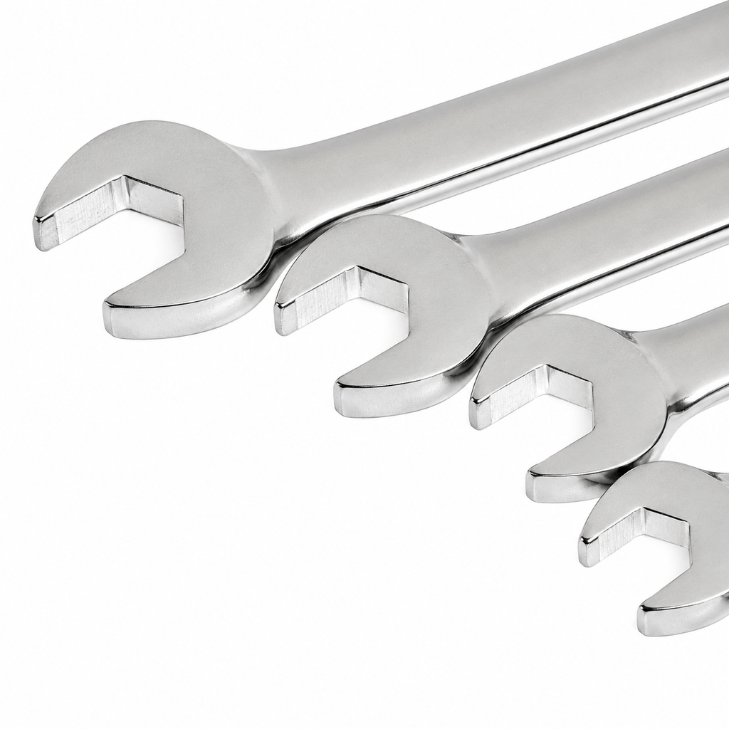 Husky HBCW10XLM metric combination wrenches — open jaw detail