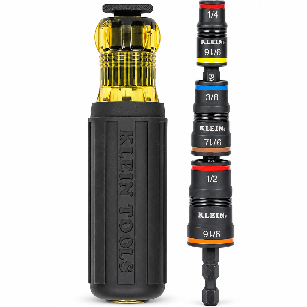 Klein Tools 32900R 7-in-1 Impact Flip Socket Set with Handle