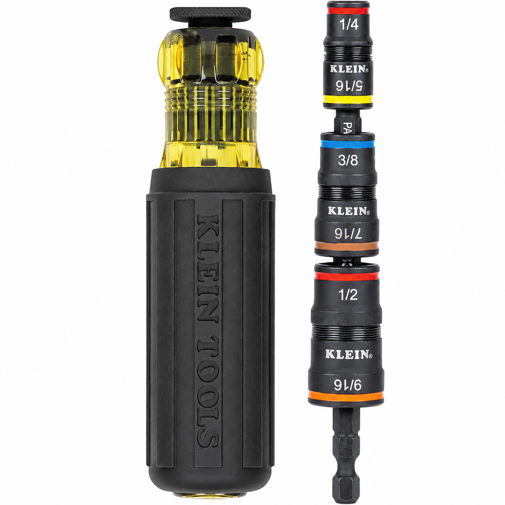 Klein Tools 32900R 7-in-1 Impact Flip Socket Set with Handle