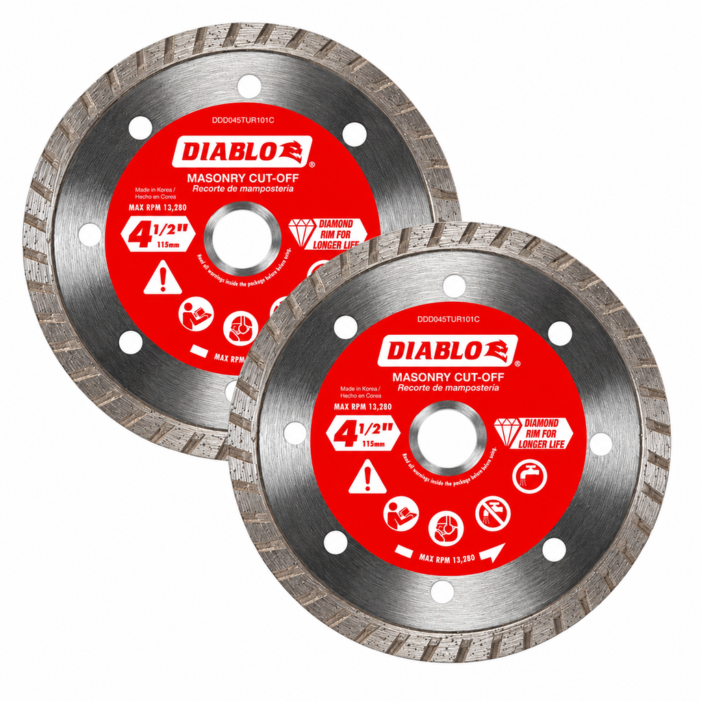 DIABLO DDD045TUR1VP 4-1/2 in. Turbo Rim Masonry Diamond Blades — 2-Pack