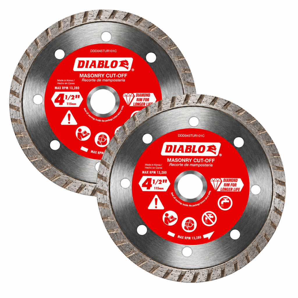 DIABLO DDD045TUR1VP 4-1/2 in. Turbo Rim Masonry Diamond Blades — 2-Pack