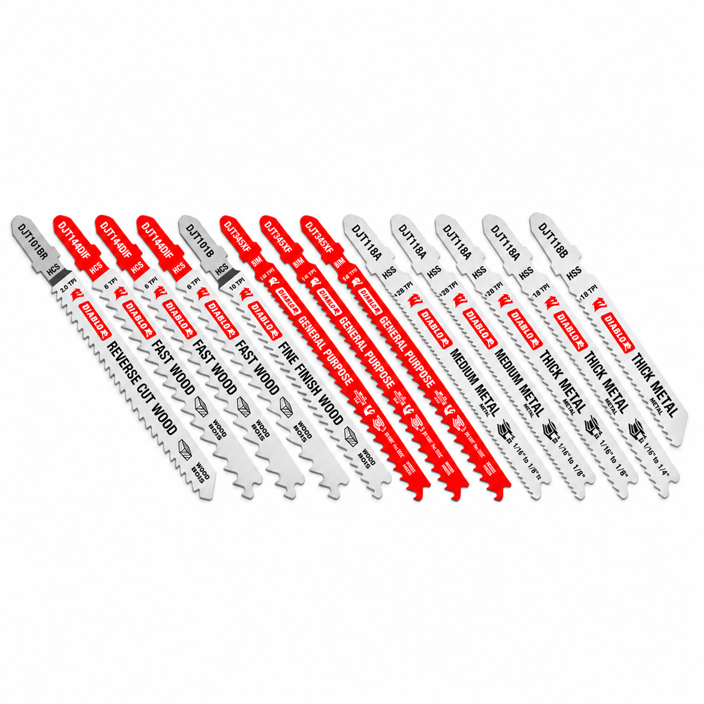 DIABLO DJT12SP T-Shank Jig Saw Blade Set — 12 Pieces