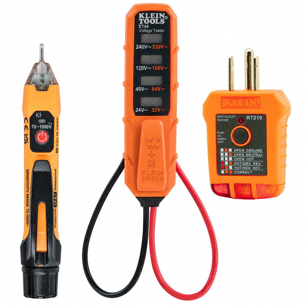 Klein Tools ET45KITXT Electrical Tester Value Pack — ET45, NCVT1XT & RT210