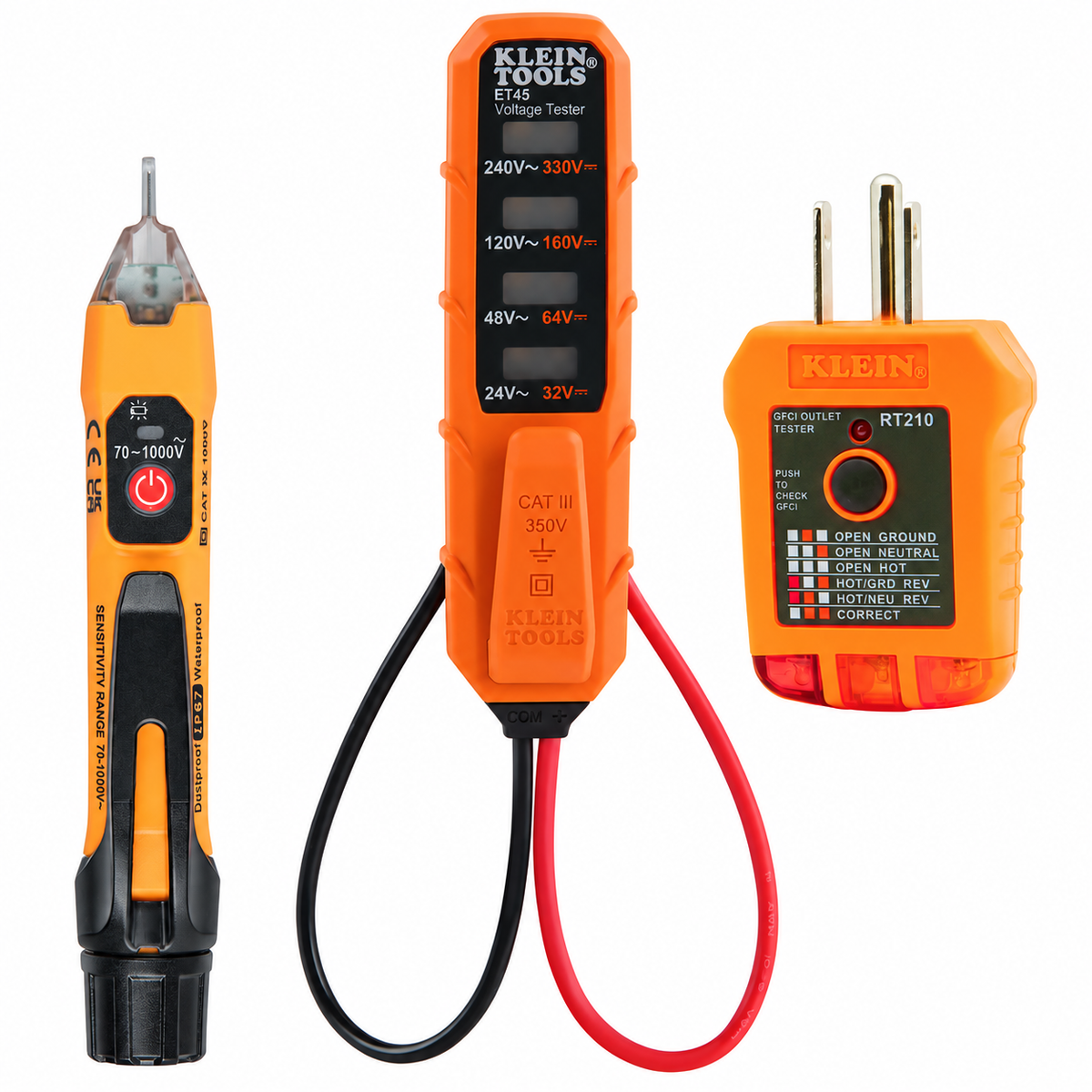 Klein Tools ET45KITXT Electrical Tester Value Pack — ET45, NCVT1XT & RT210
