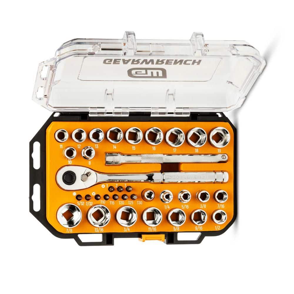 GEARWRENCH GW72SWS38 3/8 in. Drive SAE/Metric Mechanics Tool Set — 35 Pieces