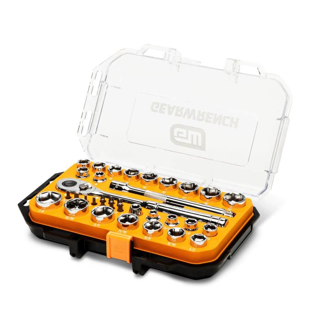 GEARWRENCH GW72SWS38 3/8 in. Drive SAE/Metric Mechanics Tool Set — 35 Pieces