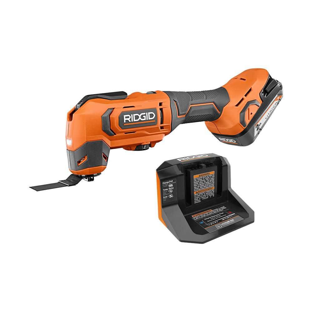 RIDGID R86241K 18V Oscillating Multi-Tool Kit with 2Ah Battery & Charger