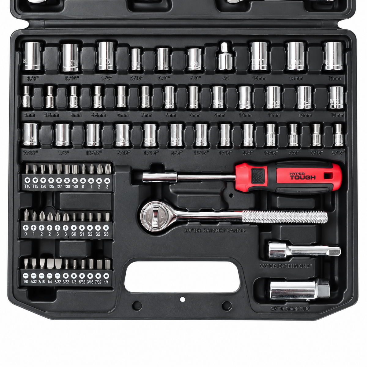 Hyper Tough 8UJ0139G mechanics set - lower case socket and ratchet detail
